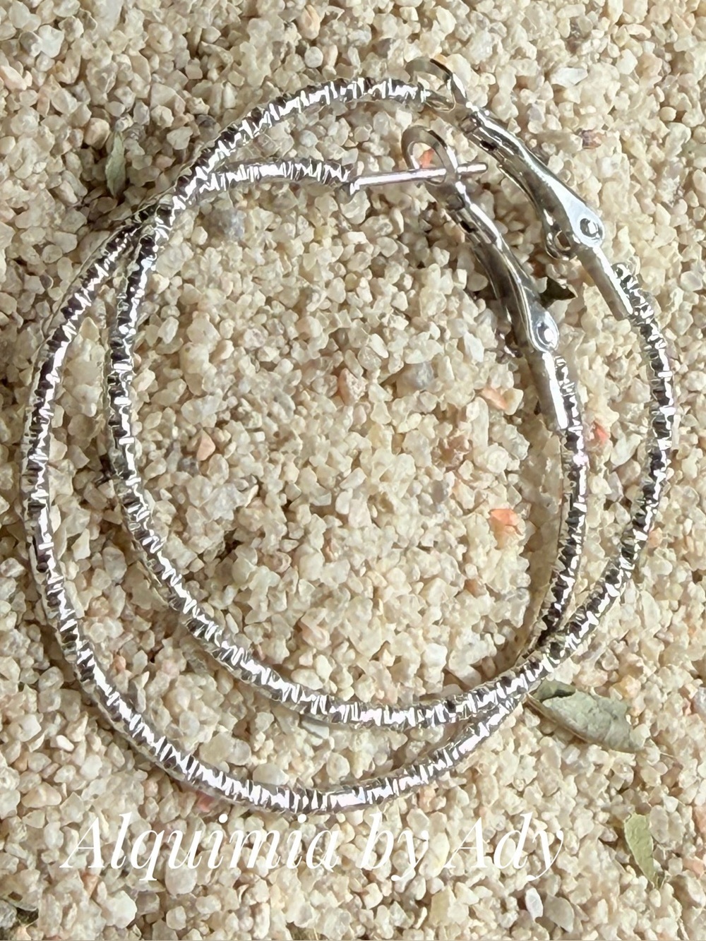 EASY + Silver Hoop Earrings